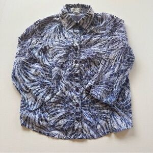 EUC Women's Draper's And Damon's Collared‎ Button Up Size Petite Medium (A2)